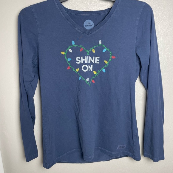 Life Is Good Christmas Long Sleeve Crusher Tee Shirt - Picture 1 of 7